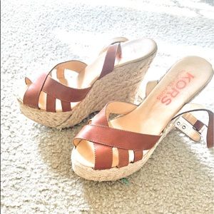 Brown wedge MK shoes 6 1/2 very comfortable heels!